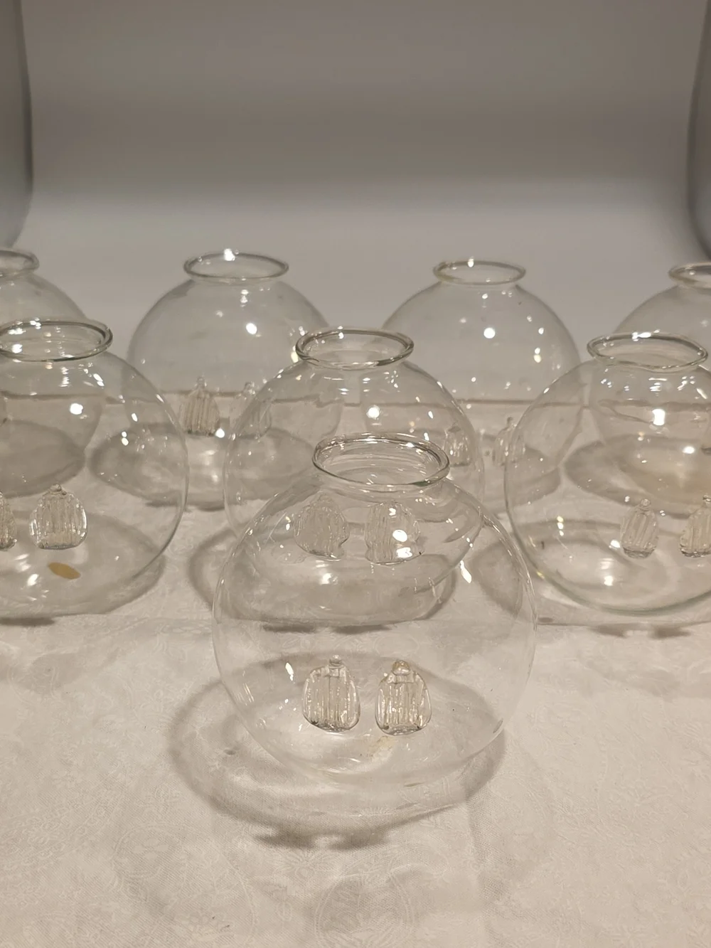 Glass Bud Placecard Holder Vases Set Of 8